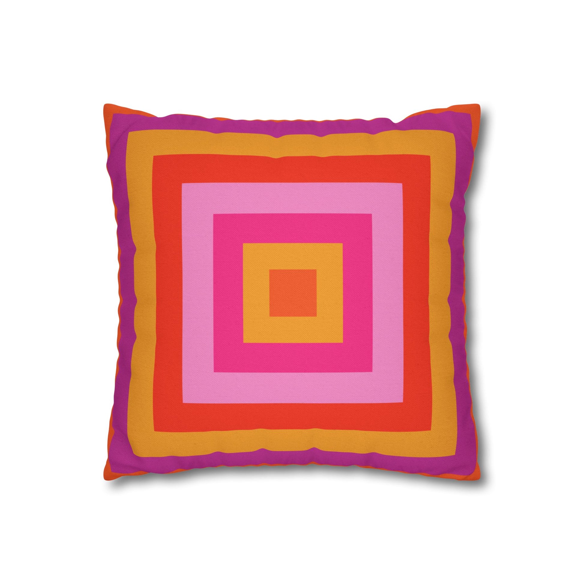 Bright Pink and Orange Throw Pillow Cover, Hot Pink Cushion Cover, Vibrant Square Pillowcase, Maximalist Home, Bohemian Boho Hippie Decor